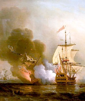 Wager's Assault on the Spanish Treasure Fleet in 1708
